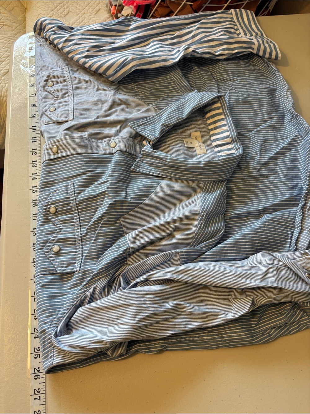 Blue Cowboy Mens Shirt Size XXL Western Rodeo Country Patchwork Snaps - Picture 10 of 12